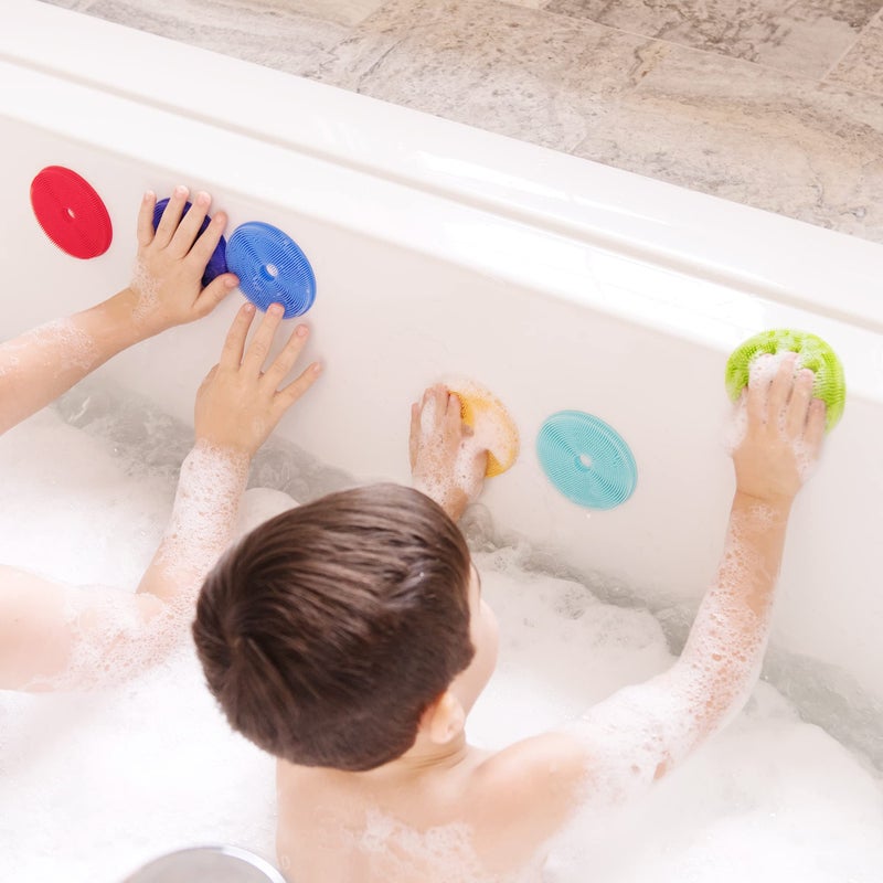 Innobaby Bathin' Smart Rainbow Spots Silicone Bath Scrub for Kids and Toddlers, 7-Pack Value. - Image 4