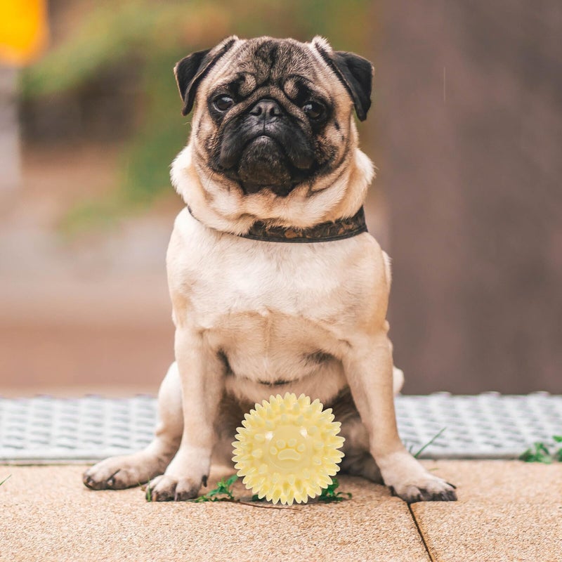 Spiky TPR Foam Ball Dog Chew Toy For Dental Cleaning Teething Puppies Outdoor Training Yellow - Image 5