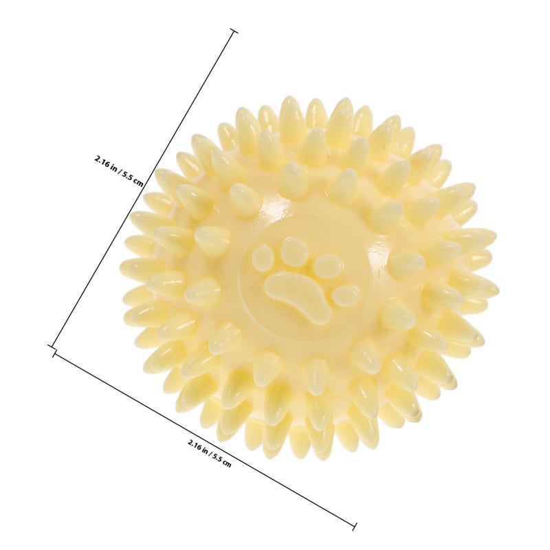 Spiky TPR Foam Ball Dog Chew Toy For Dental Cleaning Teething Puppies Outdoor Training Yellow - Image 3