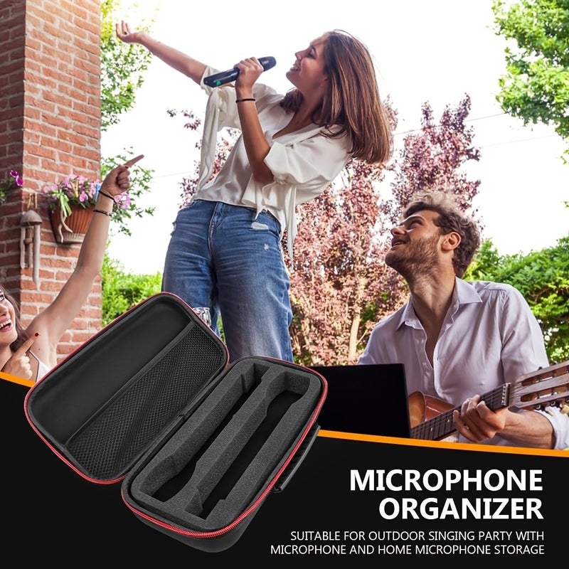 Wireless Microphone EVA Storage Bag 1 To 2 Shockproof Dustproof And Pressure Resistant Shell Hard Case With Mesh Bag Handheld Portable Double Microphone Travel Box - Image 2