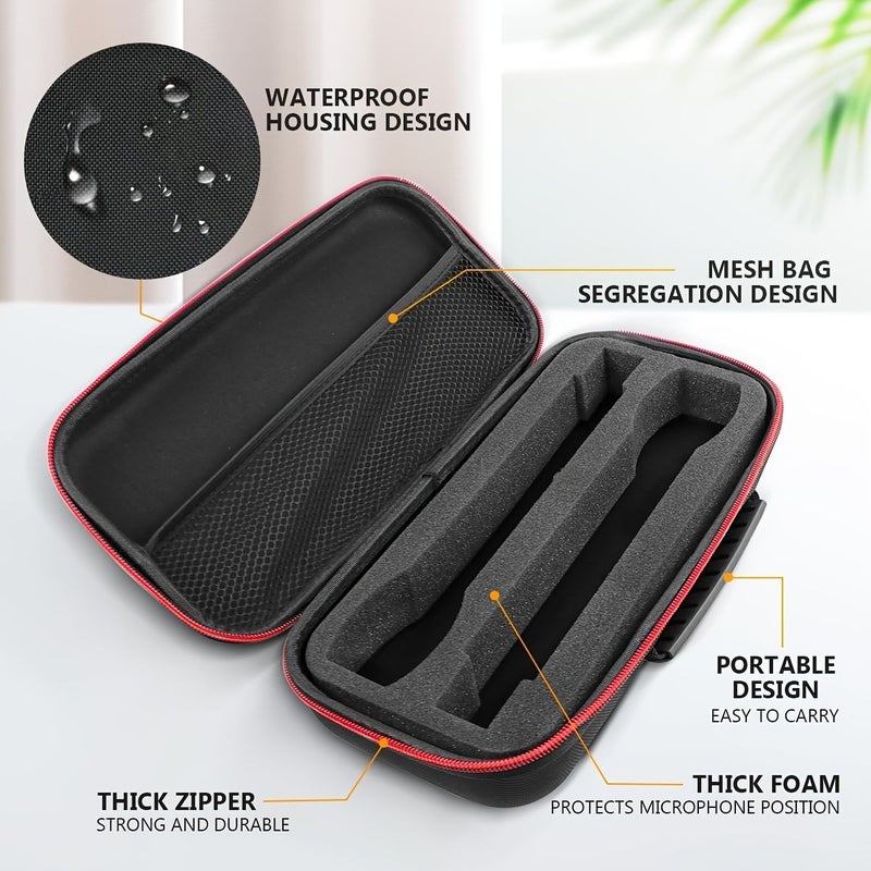 Wireless Microphone EVA Storage Bag 1 To 2 Shockproof Dustproof And Pressure Resistant Shell Hard Case With Mesh Bag Handheld Portable Double Microphone Travel Box - Image 4