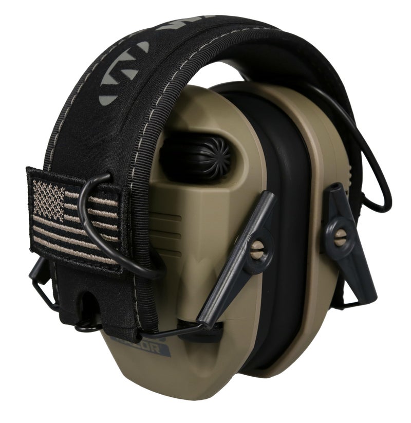 Walker's Walkers Razor Slim Shooter Electronic Folding Ear Protection Muffs, Tan Patriot - Image 4