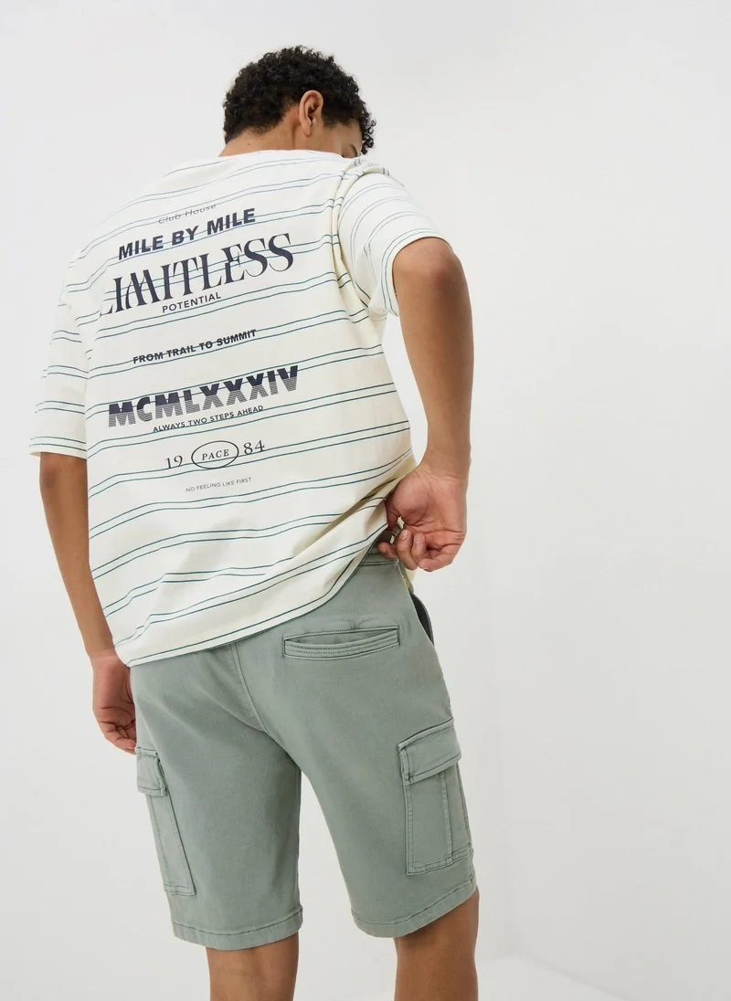 Matalan Green Sage Green Knitted Cargo Shorts for Men | Best Price UAE