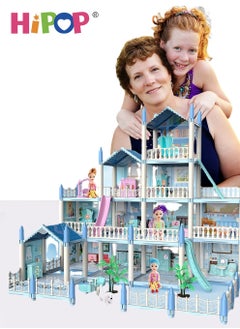 HIPOP DollHouse Toys,Large Size Castle Doll House with Decorations,Accessories and Furniture,DIY Construction Building Blocks Toys,Gifts for Kids  - Image 5