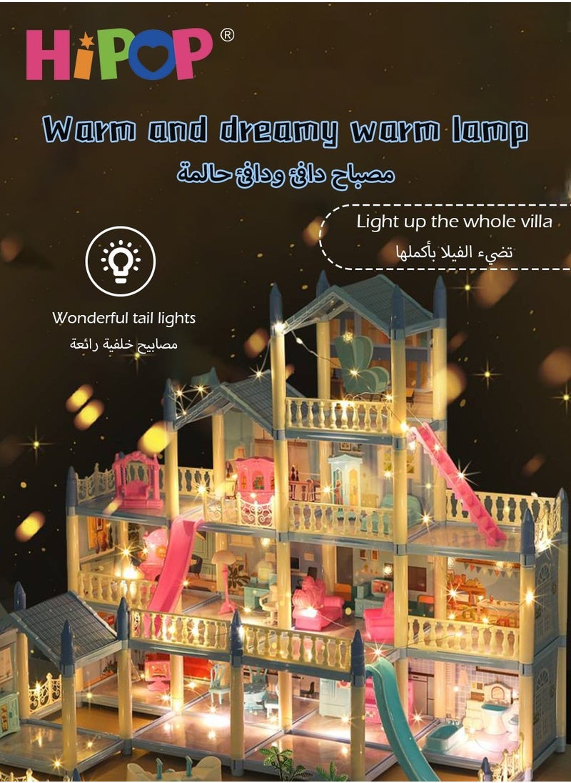HIPOP DollHouse Toys,Large Size Castle Doll House with Decorations,Accessories and Furniture,DIY Construction Building Blocks Toys,Gifts for Kids  - Image 2