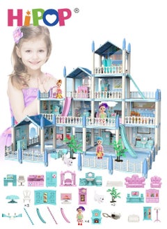 HIPOP DollHouse Toys,Large Size Castle Doll House with Decorations,Accessories and Furniture,DIY Construction Building Blocks Toys,Gifts for Kids  - Image 1