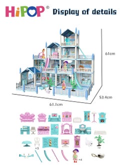 HIPOP DollHouse Toys,Large Size Castle Doll House with Decorations,Accessories and Furniture,DIY Construction Building Blocks Toys,Gifts for Kids  - Image 4