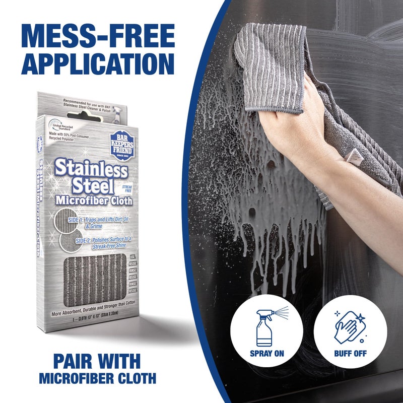 Bar Keepers Friend Stainless Steel Cleaner and Polish Spray (2 x 25.4 oz) Removes Oily Fingerprints, Hard Water Stains, Grime & Food Debris without Scratching or Dulling Appliances & Surfaces - Image 5