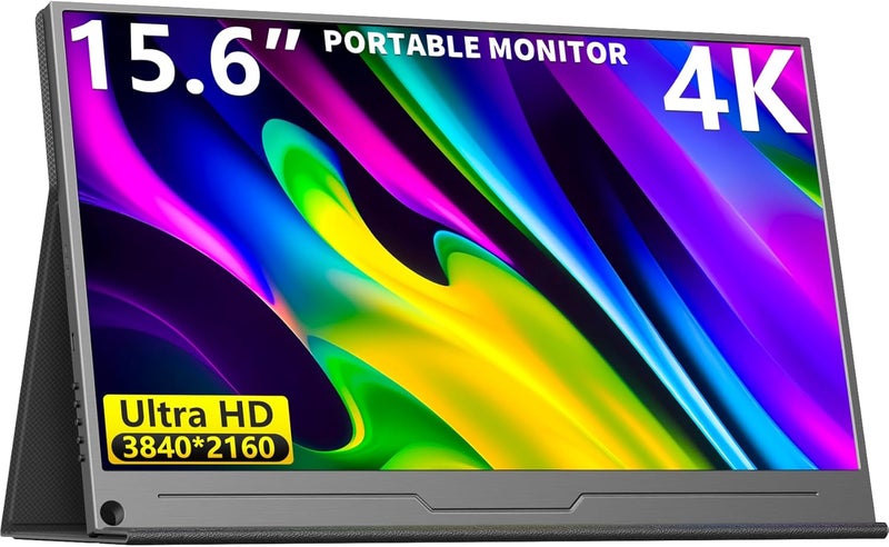 MagicRaven 4K Portable Monitor, 15.6" Laptop Screen, USB C Gaming Computer Display with Speakers, Travel Monitor for Laptop PC Phone PS4/5 Switch XBOX - Image 1