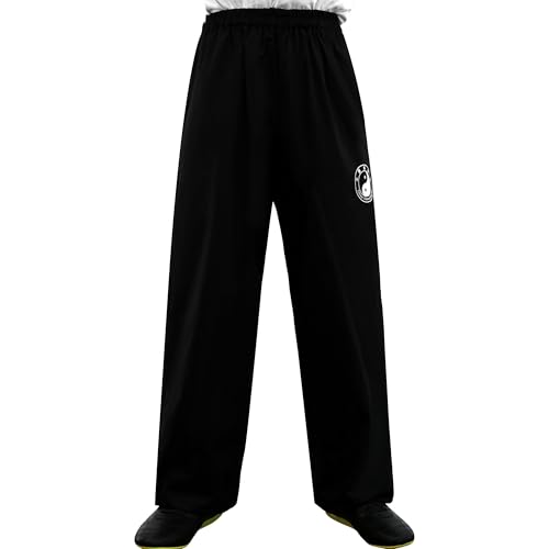 ZooBoo Chenjiagou Tai Chi Pants – Black Cotton Martial Arts Training Trousers for Tai Chi &Kung Fu & Martial Arts Practice(3XL) - Image 1