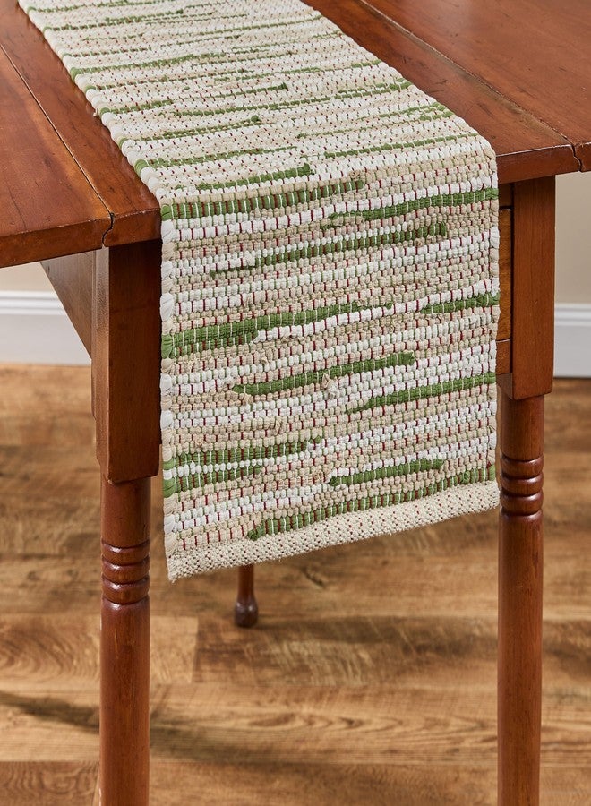 Park Designs Christmas Barn Chindi Table Runner 13" x 36" | Braided Cotton Blend Plaid Centerpiece Layer in Red Green Cream | Farmhouse Holiday Dining Accent | Decorative Tabletop Runner for Styling - Image 2
