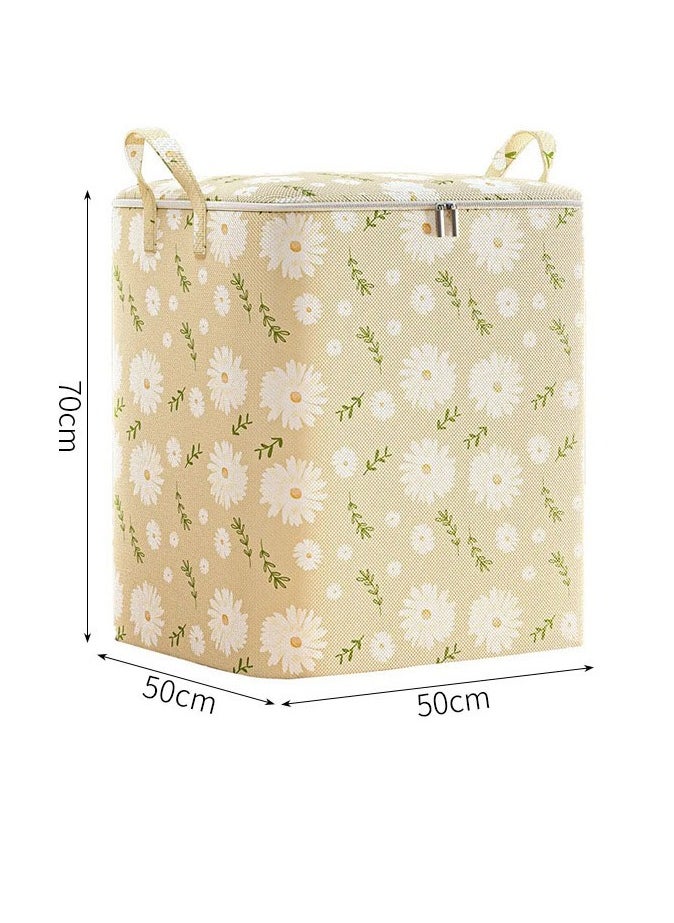2 Pcs Storage Bags Dust Proof Foldable Closet Organizers Storage Containers with Handle Storage Containers for Bedding Comforters(Beige)