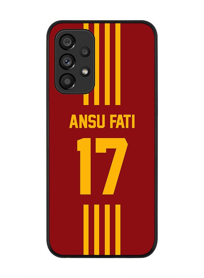 Stylizedd Rugged Black edge case for Samsung Galaxy A33 5G Slim fit Soft Case Flexible Rubber Edges Anti Drop TPU Gel Thin Cover - Football Team - Spain  Player Name - Ansu Fati - Image 1