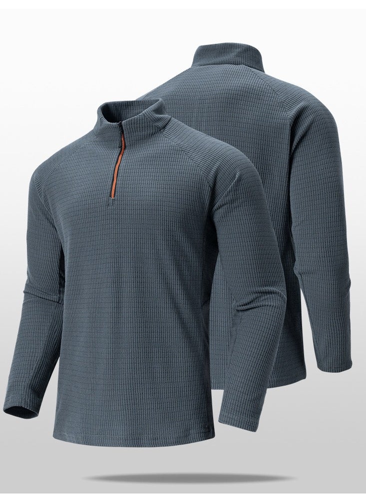 KUYING New Standing Collar Checkered Sports Top  - Image 2