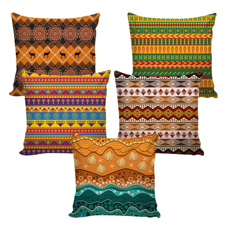 AEROHAVEN™ Set of 5 Decorative Hand Made Jute Throw/Pillow Cushion Covers - CC-174 - (16 x 16 Inch) - Image 2