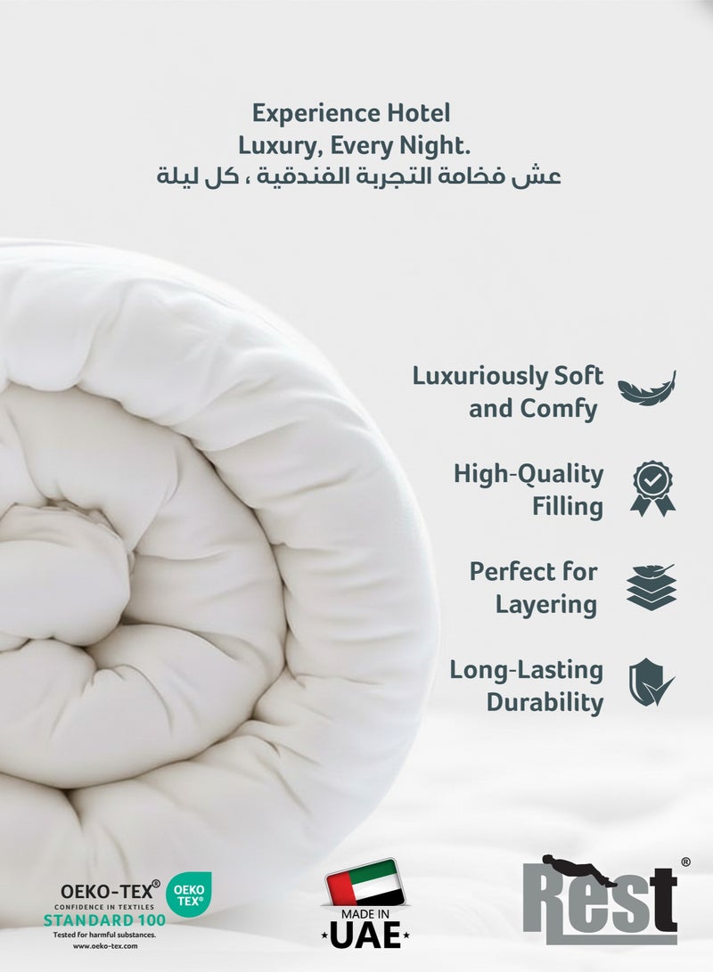 Rest لحاف فندقي فاخر من رست 240X260 سم – لحاف فائق النعومة، جودة ممتازة، حشوة بديلة للريش، غطاء لحاف لجميع الفصول، صنع في الإمارات - Image 4