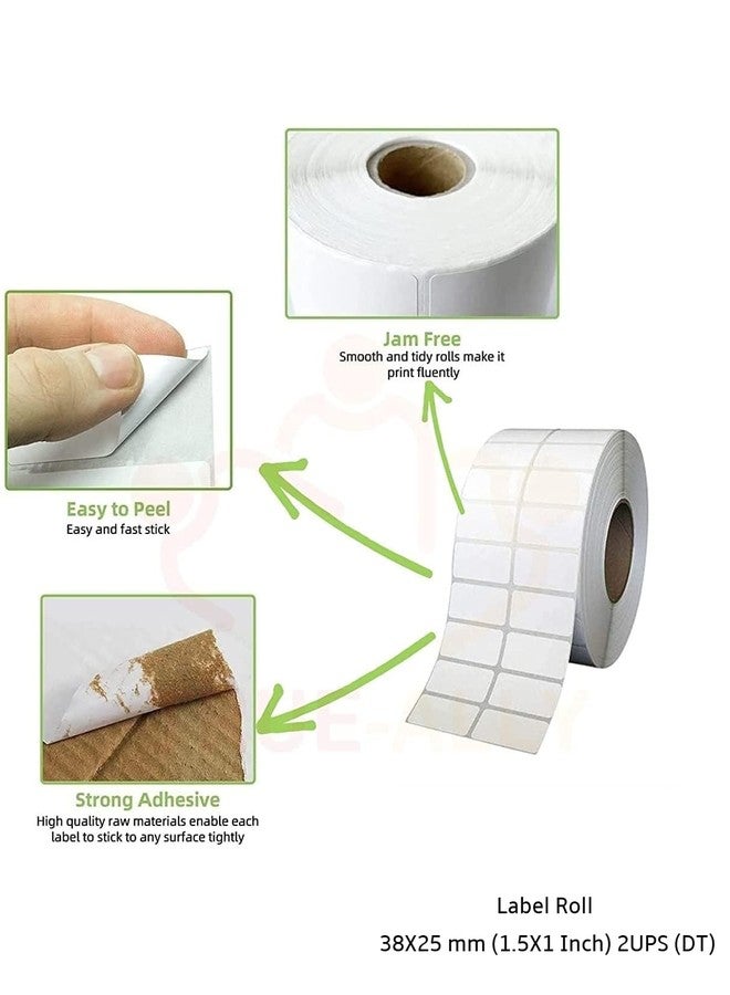 Semana Direct Thermal Barcode Label 38X25 mm,1.5X1 inch,2UPS,2000 Labels per Roll; Self Adhesive Paper Label Designed for Small Thermal Printers; (Pack of 1 Roll (2000 Labels)) - Image 3