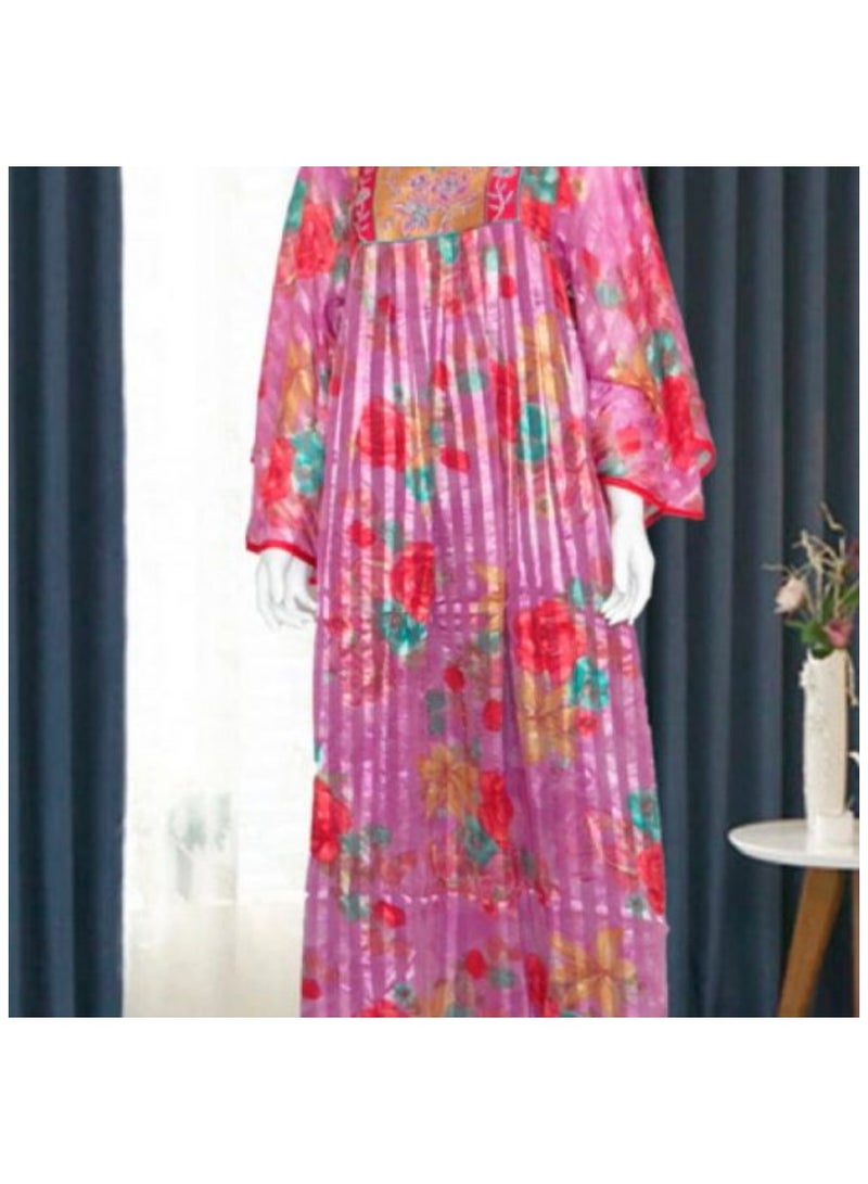 ZAYOSHE ٍStriped Floral Kaftan Pink 