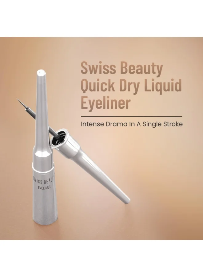 Swiss Beauty Swiss Beauty Jet Black Liquid Eyeliner | Long Lasting | Waterproof | Smudge Proof & One Stroke Application | 4ml