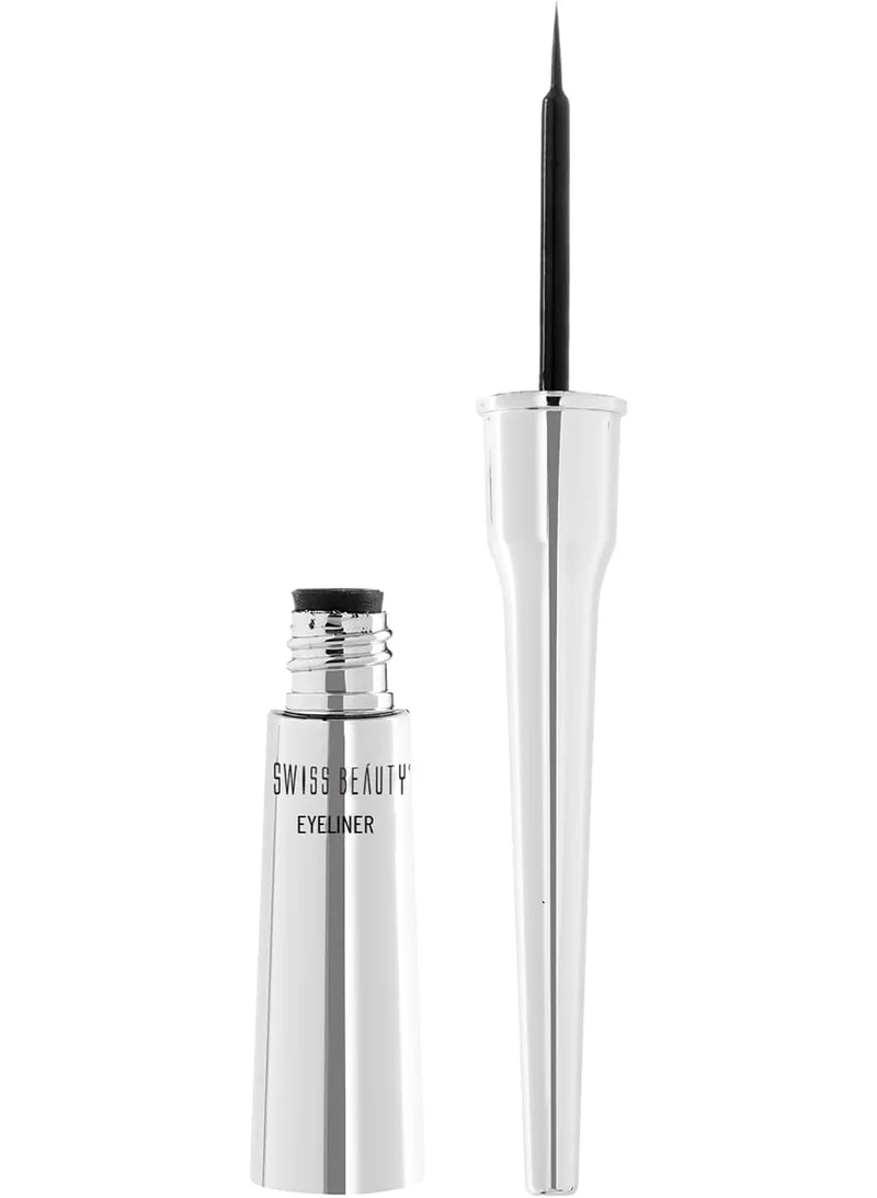 Swiss Beauty Swiss Beauty Jet Black Liquid Eyeliner | Long Lasting | Waterproof | Smudge Proof & One Stroke Application | 4ml