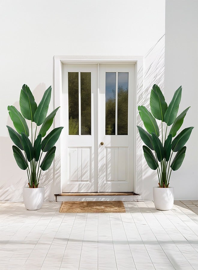 Generic Yepdin Artificial Bird of Paradise Plant 5 Ft Tall Fake Banana Leaf Plant for Indoors and Outdoors,Faux Palm Tree with Plastic Pot for Office and Home Decor,L160  - Image 3
