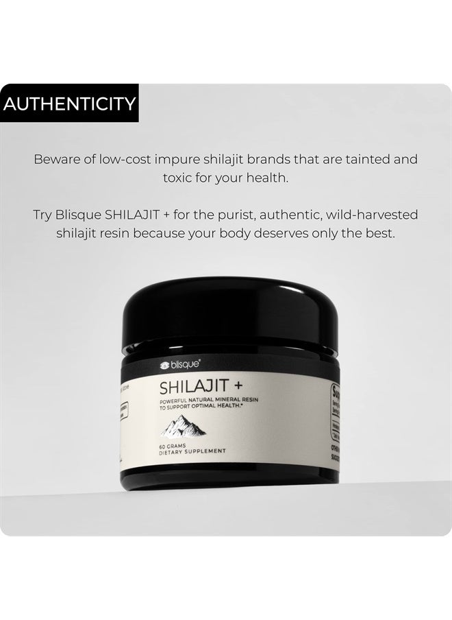 Blisque - – Pure Himalayan Organic Shilajit Resin Supplement | Authentic and Natural | Golden Grade A | Contains Fulvic Acid and Trace Minerals | 60 Grams - Image 1