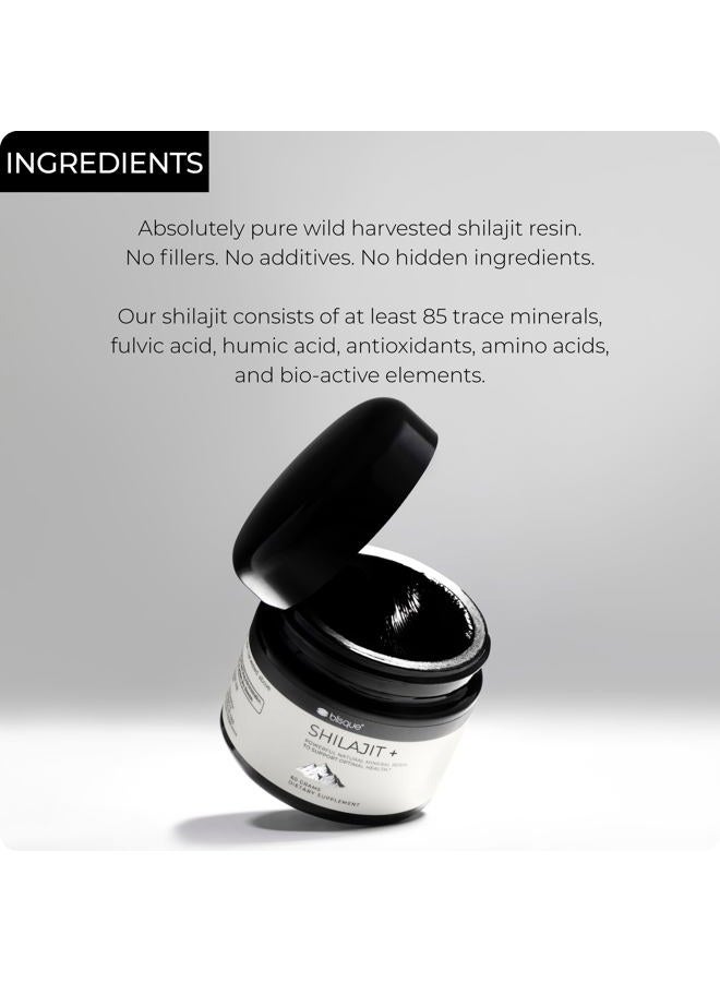 Blisque – مكمل غذائي من راتنج شيلاجيت العضوي النقي من جبال الهيمالايا | أصلي وطبيعي | درجة ذهبية A | يحتوي على حمض الفولفيك والمعادن النزرة | 60 جرامًا - Image 4