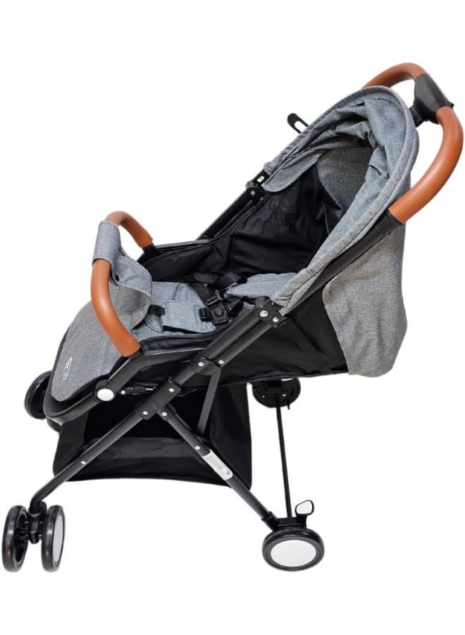 SMR kids T300S Easy Folding Stroller with Multi-Position Adjustable Backrest and Sun Protection Canopy 70 X 99 X 52 Grey - Image 5