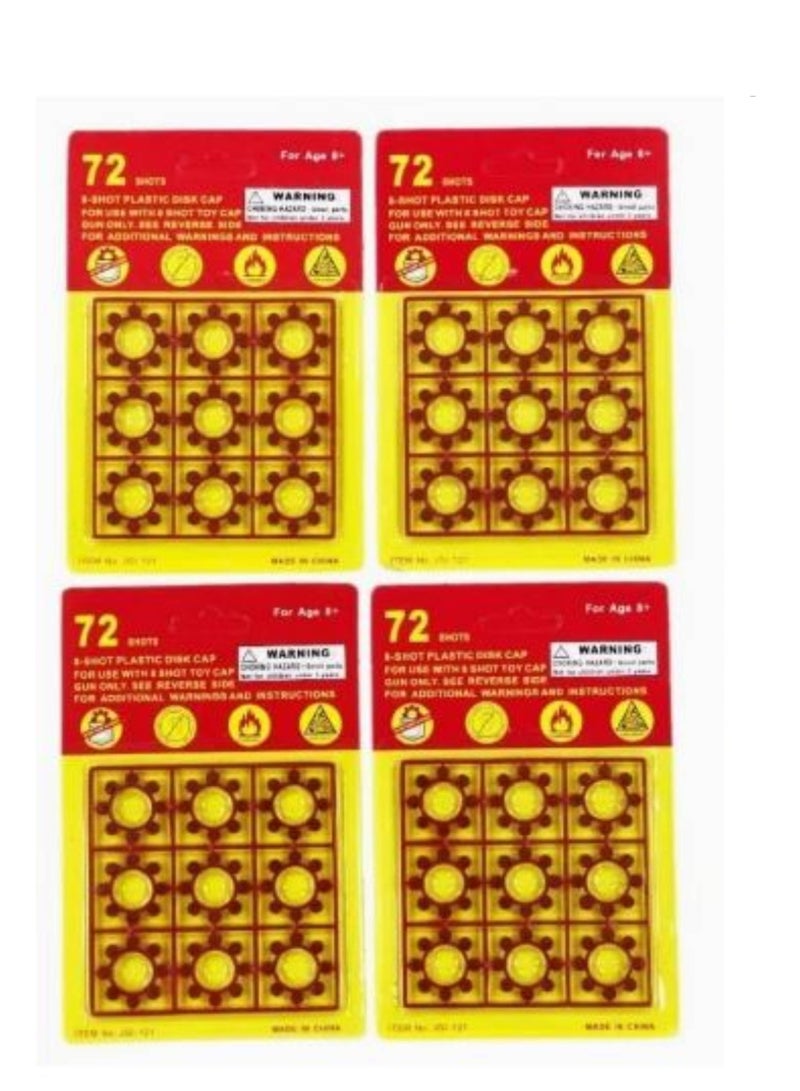 8 Shots Plastic Caps 288 Total In Four Packs - Image 1