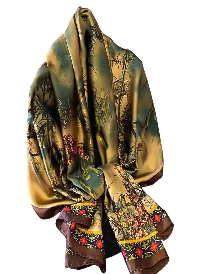 Acotavie Scarfs for Women Dressy Fashion Scarves Long Floral Pattern Scarf Lightweight Sunscreen Shawls, C018, 70.86 inches x 35 inches - Image 2
