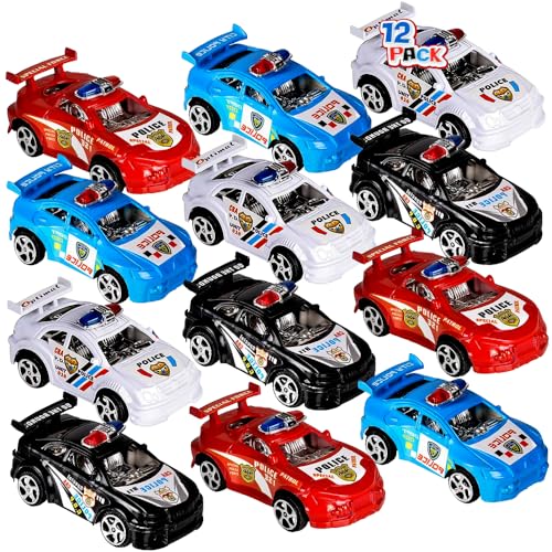 ArtCreativity Pullback Mini Police Toy Cars for Kids Set of 12 Pull Back Racers in Assorted Colors Police Birthday Party Favors for Boys Girls Goodie Bag Fillers Small Game Prizes - Image 1
