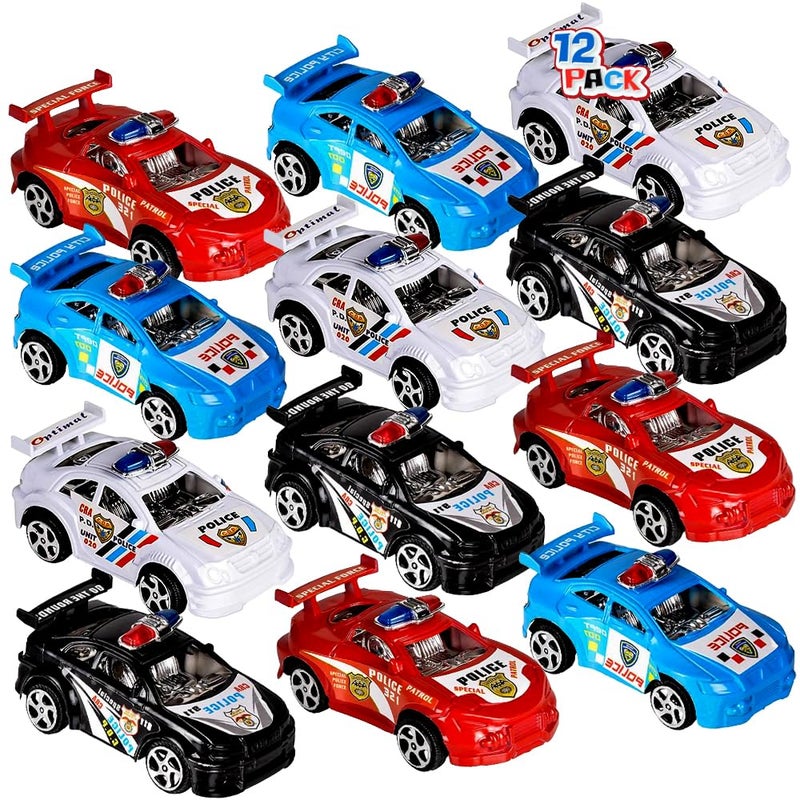 ArtCreativity Pullback Mini Police Toy Cars for Kids Set of 12 Pull Back Racers in Assorted Colors Police Birthday Party Favors for Boys Girls Goodie Bag Fillers Small Game Prizes - Image 3