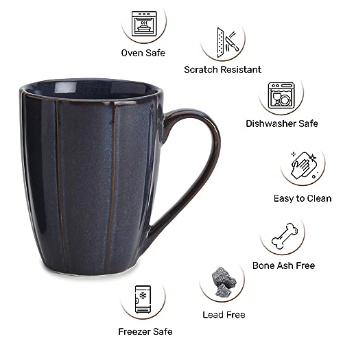 Bodhi House Fine Porcelain Tea and Coffee Large Mug - Set of 1, 300Ml Glossy Finish | Scratch Resistant and Dishwasher Safe | Ideal for Latte Hot Chocolate Cocoa and Milk - Denim Blue - Image 5
