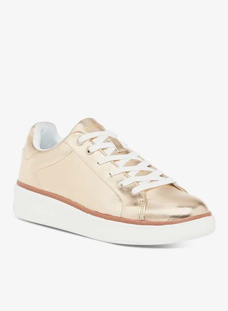 Celeste Women's Metallic Sneakers with Lace-Up Closure