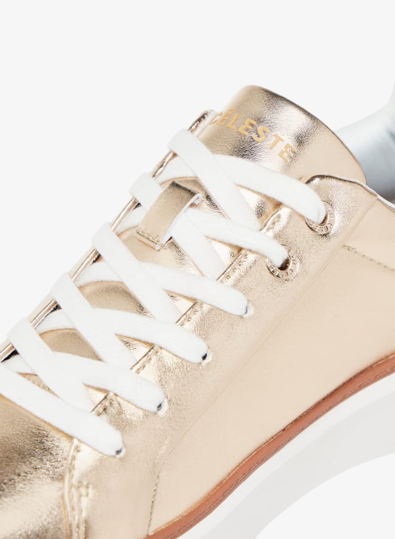 سيليست سنيكرز نسائي معدني برباط - Image 4