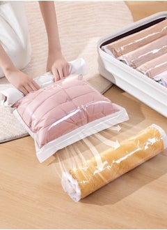 Relex Vacuum Storage Bags, Hand Roll Up Space Saver Bags, Vacuum Bags for Travel,  Luggage and Suitcase, No Pump, Pack of 6 (2 Large, 2 Medium, 2 Small)  - Image 1
