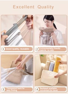 Relex Vacuum Storage Bags, Hand Roll Up Space Saver Bags, Vacuum Bags for Travel,  Luggage and Suitcase, No Pump, Pack of 6 (2 Large, 2 Medium, 2 Small)  - Image 5