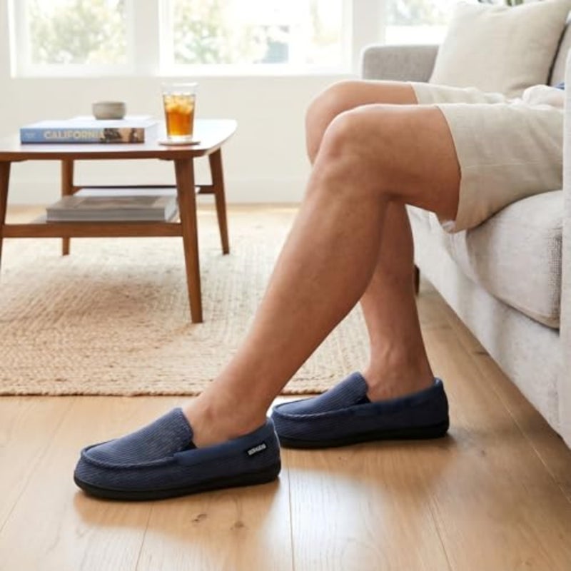 ULTRAIDEAS Men's Moc-Toe Slippers Loafer House Shoes Indoor Outdoor Memory Foam with BreathableandWarm Knit Upper - Image 2