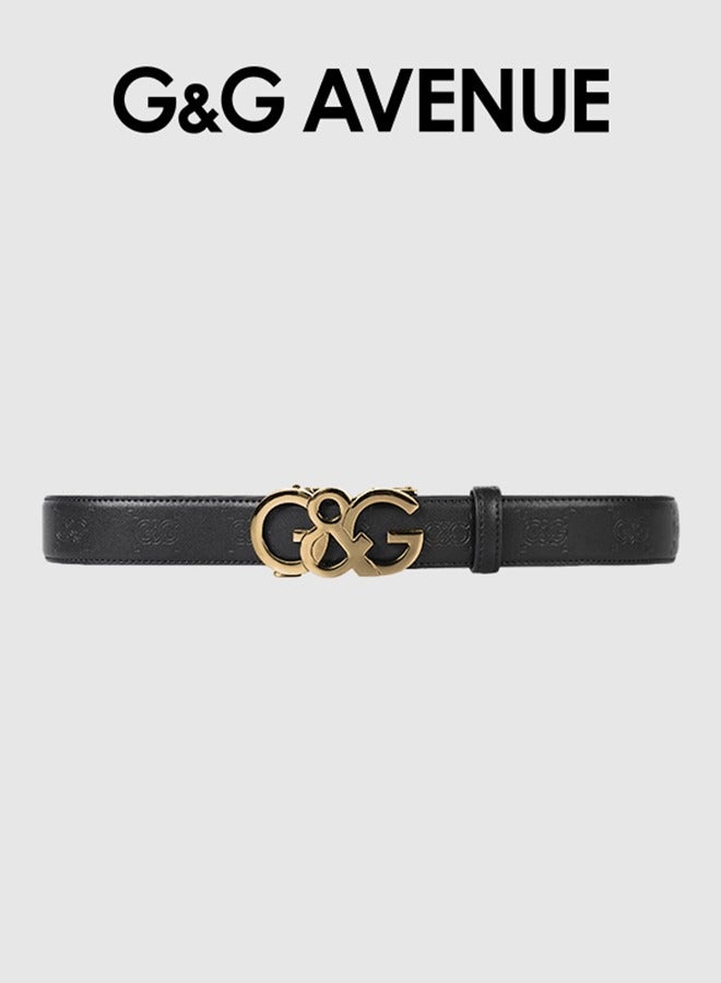 G&G AVENUE Men's belt, belt, men's genuine leather formal belt, men's classic retro needle buckle belt, suitable for jeans, pants, formal, casual, denim, and workwear 