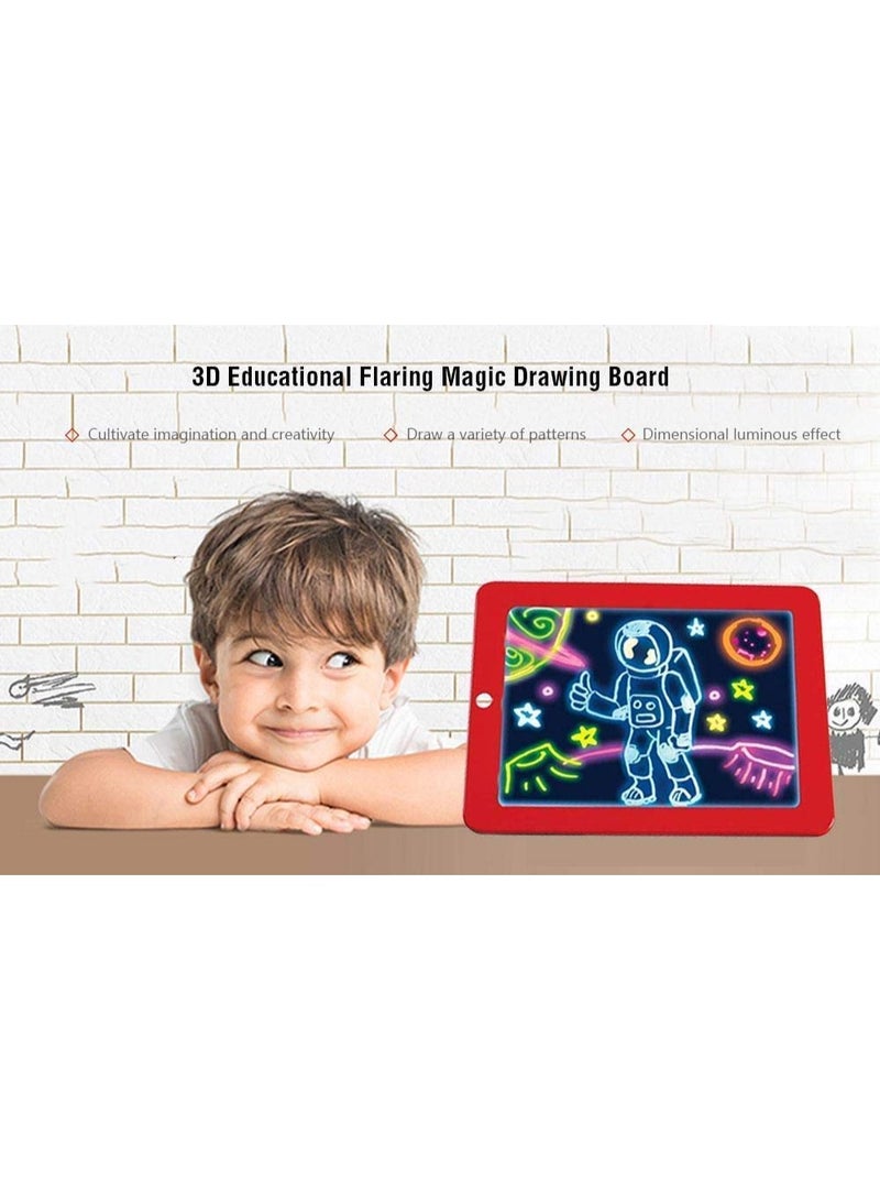 Magic Pad Deluxe Light Up LED Drawing LCD Tablet with Dual Side Markets, Dry Eraser & Stencils  - Image 5