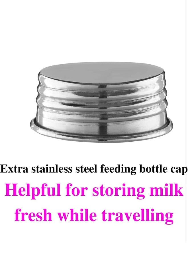 Cuteably Stainless Steel Baby Bottle, 304 Food Grade, Wide Neck, Anti-Colic, BPA Free, 0-2 Years (300 ML) - Image 3