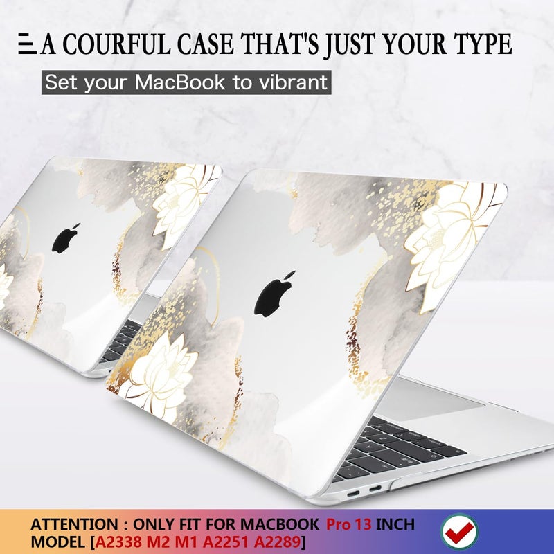Cissook Compatible With Macbook Pro 13 Inch Case 2020 2021 2022 2023 Model M1 & M2 A2338 A2251 A2289  Floral Hard Shell Case & Keyboard Cover For Macbook Pro 13 With Touch Bar  Charming Painting - Image 3