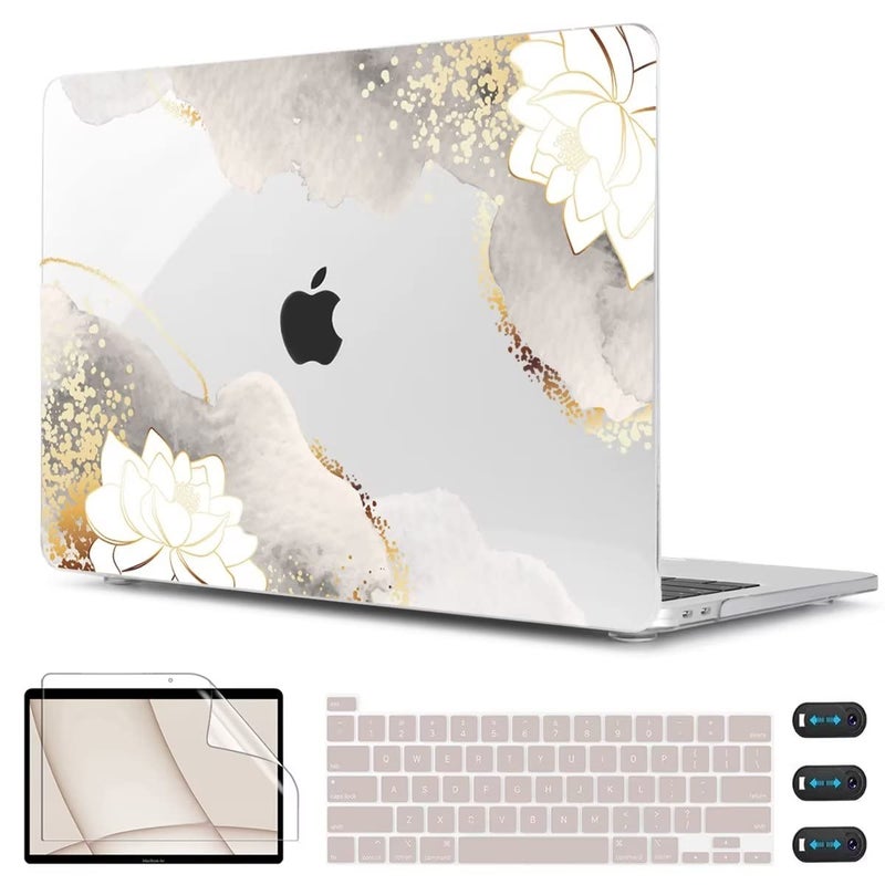 Cissook Compatible With Macbook Pro 13 Inch Case 2020 2021 2022 2023 Model M1 & M2 A2338 A2251 A2289  Floral Hard Shell Case & Keyboard Cover For Macbook Pro 13 With Touch Bar  Charming Painting - Image 1