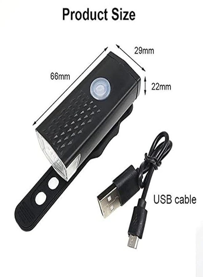FCCRACING Aluminum USB Rechargeable LED Bike/Bicycle Light Set, High Bright Front and Back Light, 3 Light Modes, Portable, Waterproof Headlamp (Black) - Image 3