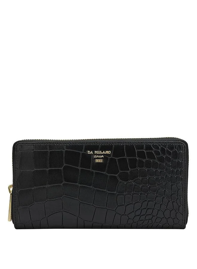 Genuine Leather Black Ladies Wallet