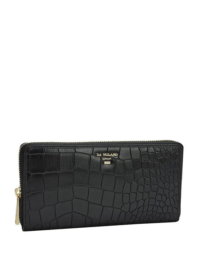Da Milano Genuine Leather Black Ladies Wallet