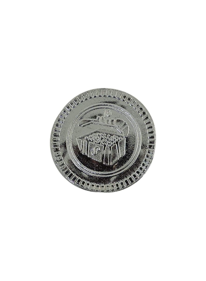 بارتي ويذ إيما 100 قطعة من عملات القراصنة المزيفة من عملات الكنز للأطفال موضوع القراصنة مستلزمات حفلات الهالوين وأعياد الميلاد فضية وذهبية (فضية) - Image 4