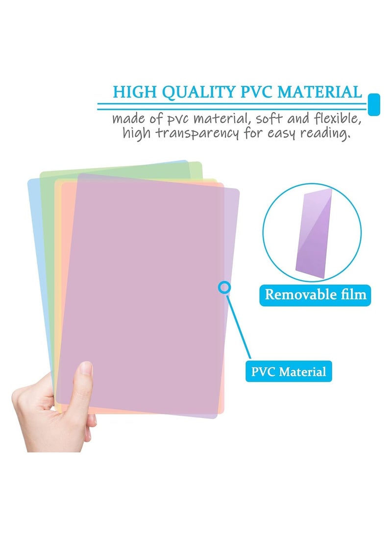 SYOSI - 8x A4 Colour Overlays for Dyslexia, Dyslexia Overlays Dyslexia Aids for Children Coloured Overlays for Dyslexia Overlays for Reading Dyslexia Coloured Overlays Reading Ruler for Dyslexia - Image 1