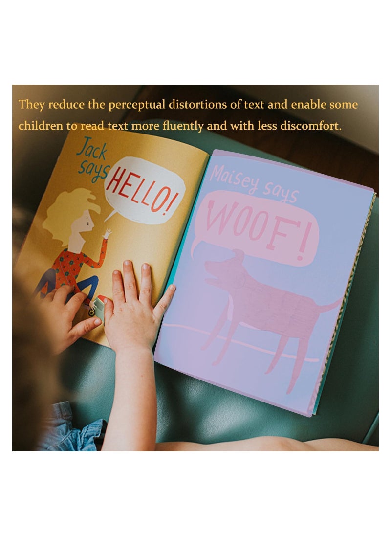 SYOSI - 8x A4 Colour Overlays for Dyslexia, Dyslexia Overlays Dyslexia Aids for Children Coloured Overlays for Dyslexia Overlays for Reading Dyslexia Coloured Overlays Reading Ruler for Dyslexia - Image 1