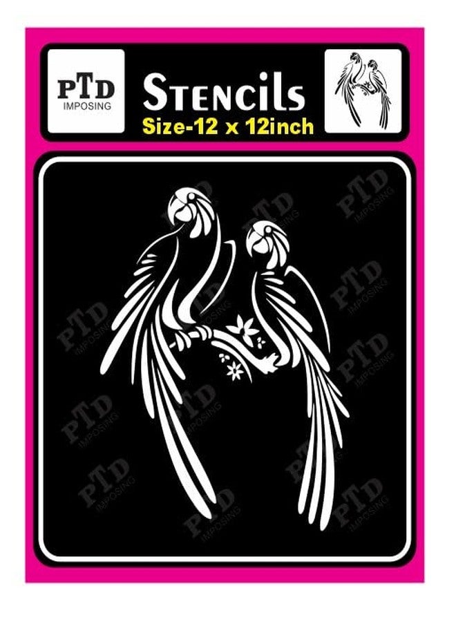 PTD Imposing | Parrot Home Wall Decor Stencils,, Reusable and Washable Stencil, ( Pack of 1) (12 x 12 inch)